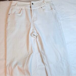 Women's Straight Leg White FLEECE LINED Jeans